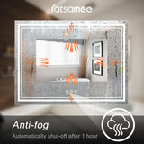 Ratsamee 60x40 Inch Led Mirror for Bathroom with Front Light and Backlit, Dimmable Anti Fog Wall Bathroom Mirror with Led Lights, Water Proof, Decor Vanity Mirror Ratsamee