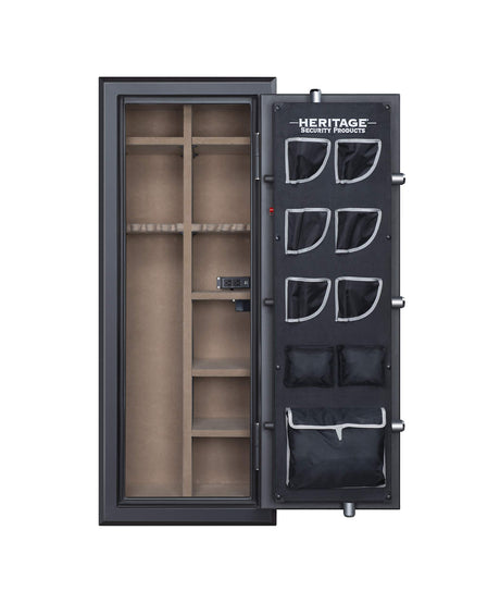 Heritage Security Products 24-Gun Fireproof and Waterproof Safe with Electronic Lock, Dark Silver 24ESSH Heritage Security Products