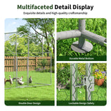 DAKITO Chicken Coop,Large Metal Chicken Run Pen,Walk in Chicken Coops for 6/10 Chickens,Double Door Chicken House with Waterproof & Anti-UV Cover for Backyard. (19.7x9.8x6.4 FT) DAKITO