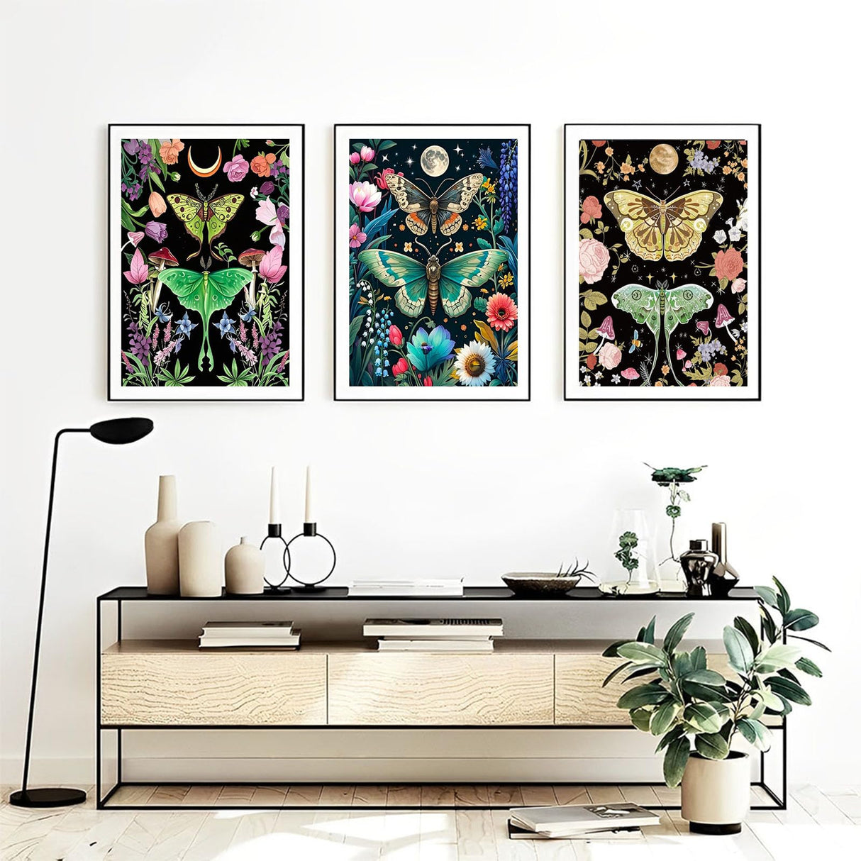 OFRKE Diamond Painting Kits for Adults,3 Pack Butterfly Moth Diamond Art for Beginners, Diamond Round 5D Full Drill Paint with Diamonds Pictures Gem Art Painting Kits DIY Crafts Kits 12x16inch OFRKE