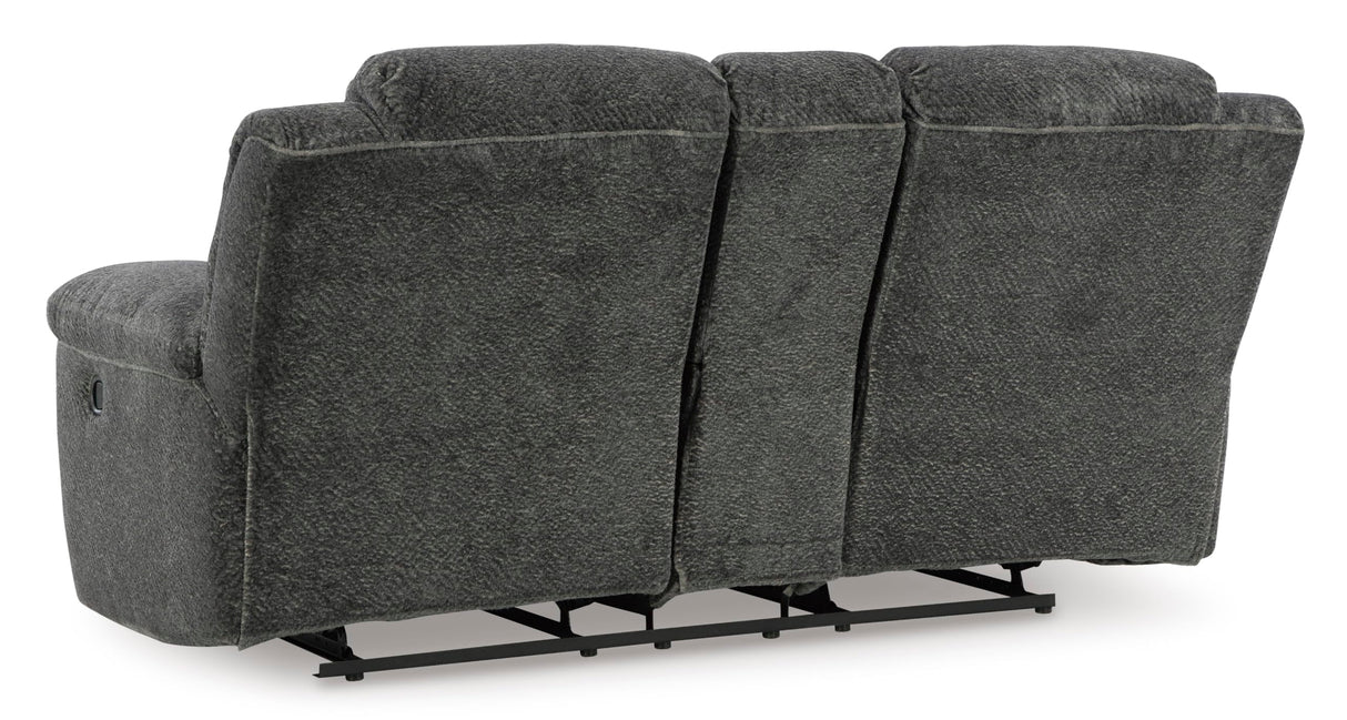 Signature Design by Ashley Frohn Contemporary Manual Reclining Loveseat with Console with Console, Storage and Cup Holders, Gray Signature Design by Ashley