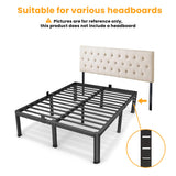 Superay 20 Inch Queen Size Metal Platform Bed Frame with Round Corners, Storage Space Under High Bed Frame-Heavy Duty Steel Slats Support, Noise Free - Easy Assembly - No Box Spring Needed Superay