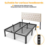 14 Inch California King Bed Frame, Metal Platform Bed Frame with Round Corner Legs, 3500 lbs Heavy Duty Steel Slats Support, No Box Spring Needed, Noise Free, Easy Assembly, Black Superay