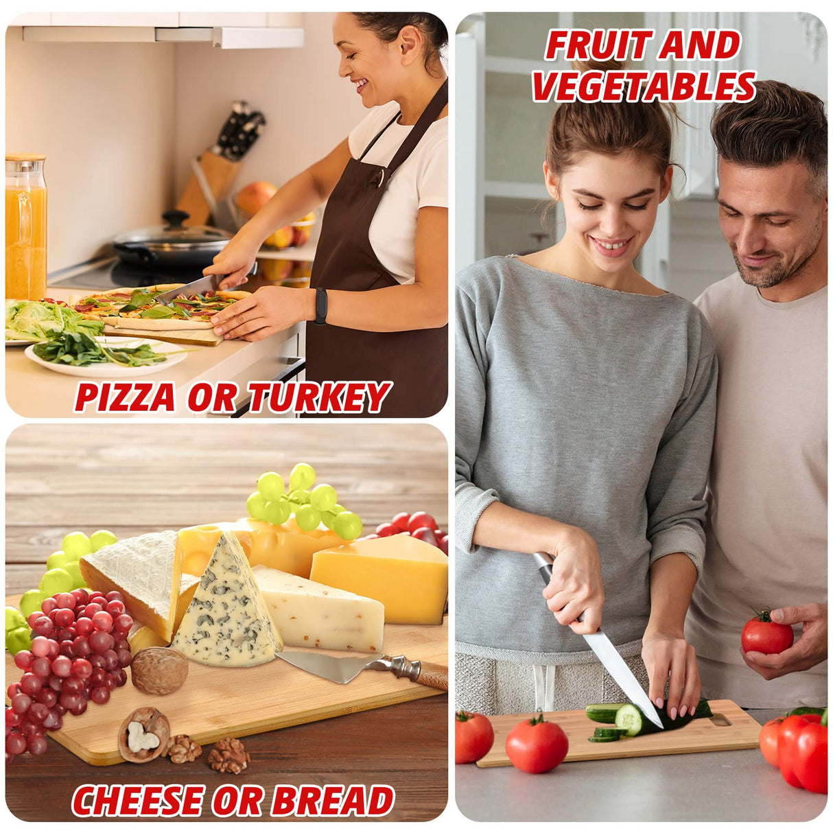 18 Pack Bulk Cutting Board Plain Large Cutting Board Set Chopping Board with Handles Blanks Laser Engraving Cutting Board for Customized, Personalized Engraving Gifts (9.5''x13.5'',Bamboo) Vesici