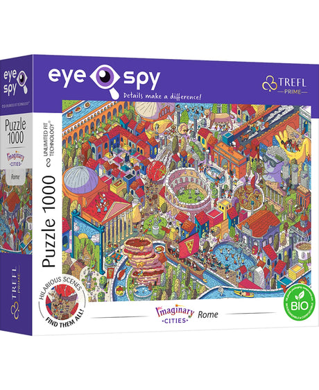 Trefl Eye-SPY Imaginary Cities: Rome, Italy 1000 Piece Jigsaw Puzzle Prime 27"x19" Thick Cardboard, Surprising Details, Creative Entertainment for Adults and Children from 12 Years Old Trefl