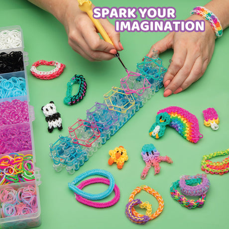 Rainbow Loom® MEGA Combo Set, Features 7000+ Colorful Rubber Bands, 2 Step-by-Step Bracelet Instructions, Organizer Case, Great Gift for Kids 7+ to Promote Fine Motor Skills (Packaging May Vary) Rainbow Loom