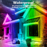 Permanent Outdoor RGB Lights,Waterproof Smart LED Eaves Lights with App/Remote Control,for Christmas and All Holiday Decor,Daily and Accent Lighting,House Roof and Garden Lighting (100FT) SINLEY