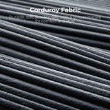 LIKIMIO 118" L-Shaped Modular Sectional Sofa for Living Room, Oversized 3-Seater Couch with Deep Seat, Movable Ottoman, No Assembly Needed, DIY Combination, Corduroy Upholstery, Dark Grey LIKIMIO