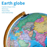 TTKTK Illuminated World Globe for Kids & Adults All Ages with Wooden Stand 7 in 1- Night View Stars Map Constellation Globe with Detailed Colorful World,Built-in LED Bulb, Educational Gift TTKTK