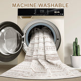 Area Rug Living Room Rugs - 5x7 Washable Boho Farmhouse Bohemian Neutral Large Moroccan Geometric Soft No Slip Indoor Rug Thin Floor Carpet for Bedroom Under Dining Table Home Office - Brown kakania