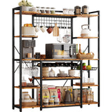 IRONCK Large Bakers Rack with Power Outlet, 62 Inch Wide Microwave Stand, Coffee Bar with Storage, Kitchen Racks and Shelves IRONCK