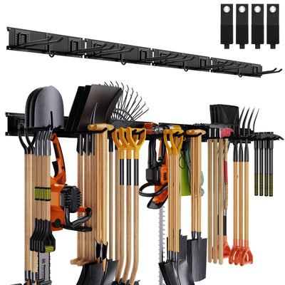 Gatsowm Garage Tool Organizer Wall Mounted, 64 Inches Adjustable Garden Tool Organizer Rack, 20 Pcs Heavy Duty Yard Tool Organizer Hold Up to 900lbs