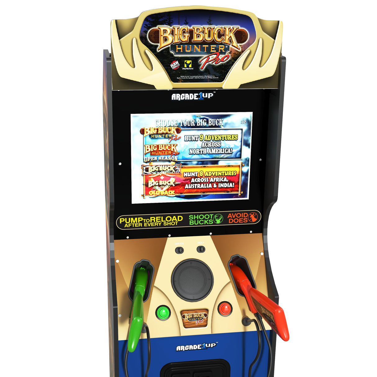 Arcade1Up Big Buck Hunter Pro Deluxe Arcade Machine for Home, 5-Foot-Tall Stand-up Cabinet, 4 Classic Games, and 17-inch Screen ARCADE1UP