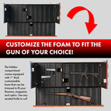 GUTE Tactical Rustic Hidden American Flag Gun Storage with Trap Door, Wall Storage | 35" x 22.5" | Firearm, Magazine and Knives Storage Easy Installation | Secure & Safe Compartment | RFID Wall Rack GUTE