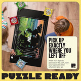 Puzzle Ready Jigsaw Puzzle Mat Roll-Up - 46″ x 29.5″ for 1500 Pieces - Portable Puzzle Board with 4 Sorting Trays, Storage Bag, Foam Roller, 3 Hook & Loop Fastener Straps Puzzle Ready