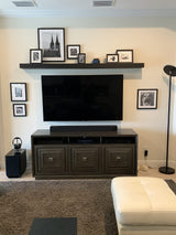 Joel's Antiques - 72 Inch Wooden Floating Shelves for Wall - Made of Natural Wood - Long Heavy Duty Rustic Fireplace Mantel & Book Shelf - Perfect for Living Room - Black 72x8x2 Inches joelsantiques