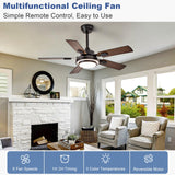 Depuley 42-Inch Ceiling Fan with Light: Walnut Ceiling Fans with 5 Blades Dual Finish Reversible - Farmhouse Ceiling Fan with Remote Control for Living Room Outdoor Patios Depuley