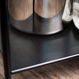 IRIS USA Wide Wood and Metal Rolling Storage Cart, Brown IRIS