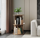 Suuiwau 2-Tier Rotating Bookshelf, 360° Spinning Corner Bookcase Space-Saving Storage Rack for Living Room, Bedroom, Office, Kids Room Suuiwau