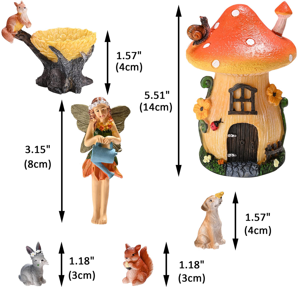 Sparkle Race Fairy Garden Accessories Kit with Miniature Figurines, Fairy Village Kit for Kids, Gnomes Garden Decorations, Outdoor & Indoor Ornaments Sparkle Race
