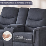 Consofa Reclining Loveseat with Console, Wall Hugger Love Seat Recliner RV Theater Sofa, Double Recliner Loveseat with Cup Holder and Side Pocket for Living Room (Gray) Consofa