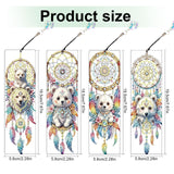 4 Pcs Diamond Painting Bookmarks, White Bear and Lion Dreamcatcher DIY Diamond Art Kits for Adults, Rhinestone Drill Crafts Bookmarks with Tassel for Graduation Birthday Gifts AiYuanzsh