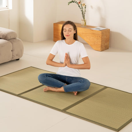 MustMat Tatami Mat Twin XL Japanese Floor Mattress Foldable Bed Mattress Rush Grass(Twin_xl-39"x82") MustMat