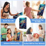 Bowetile Framed Paint by Numbers Sea Turtle for Adults Beginners, Adults' Paint-by-Number Kits, Easy Adult Paint by Number Kits on Canvas, Acrylic Animals Number Painting for Home Decor, 8x12in Bowetile