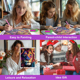 HEIBAGO Lion Diamond Art Kits for Adults, 5D Full Drill Round Colourful Painting Gems with Animal Diamond Painting, Diamond Dots Perfect for Home Wall Decor 12x16inch HEIBAGO