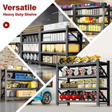 Fesbos 3000LBS Metal Steel Storage Shelves - 48" W Black 4 Tier Heavy Duty Rack Commercial Industrial Shelving with Adjustable Shelf for Basement Garage Warehouse Supermarket - 48" W x 24" D x 70" H Fesbos