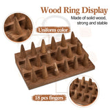 Juexica Wood Ring Display 2 Pieces Ring Holder for Jewelry Wooden Ring Stand Jewelry Counter Showcase 3 Step Ring Organizer for 18 Rings Storage Selling (Brown) Juexica