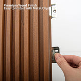 Art3dwallpanels 8 Pack Wood Slat Wall Paneling, 104'' x 6.7'' WPC Soundproof 3D Wall Panels for Interior Wall Decor, Fluted Textured Panel Wall Slats, Teak Art3dwallpanels