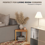 BLUEWEST Shower Foot Rest, Corner Shower Stool, Wooden Shower Foot Stool for Shaving Legs Inside Shower, Waterproof Shower Foot Rest with Storage Shelf for Small Shower Space, Shower Seats and Benches BLUEWEST