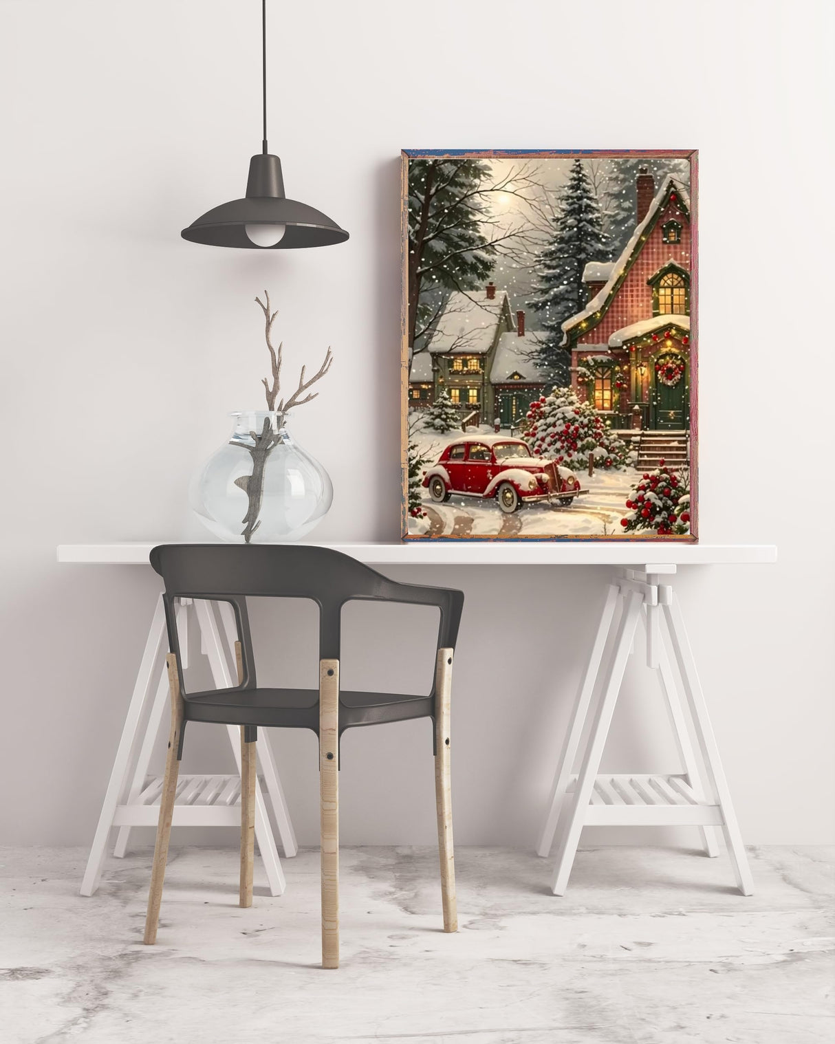 5DDIYART Winter Snowscapes Diamond Art Kits for Adults,5D Diamond Painting for Adult Beginners,DIY Full Drill Round Gem Painting Dot Art for Adults,Home Wall Decor 11.8x15.7 Inch 5DDIYART