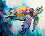 Paint by Number for Adults Canvas Sea Turtle - Painting by Numbers Adults' Beginner Craft Kits with 4 Brushes and Acrylic Paint(16X20 Inch) Aapxi