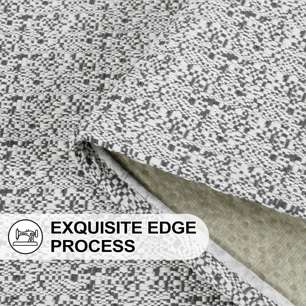 Collive Hallway Runner Rug 2x6 Kitchen Runner Rugs Non Slip Rubber Backed Gray Cotton Carpet Washable Farmhouse Rug Runners for Hallways Boho Floor Runners for Bedroom Entryway Laundry Collive