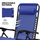 MoNiBloom Zero Gravity Chairs Set of 2 Outdoor Folding Patio Lounge Chairs for Outside Reclining Lawn Chairs Recliner Beach Chairs for Adults, Blue MoNiBloom