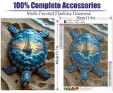 Diamond Painting Kits for Adults 5D Sea Turtle, Sunset Beach Ocean Gem Art for Beginners, DIY Full Drill Diamond Art Kits for Adults, Home Wall Decor, 12x16 Inches Baiwanerxiang