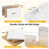 Decofy Dresser for Bedroom with Power Outlets and LED Lights, 7 Drawers TV Stand Dresser for 65 Inch TV, Chest of Drawers with Open Shelf, Wide White Dresser, 𝐏𝐔 𝐋𝐞𝐚𝐭𝐡𝐞𝐫, for Bedroom, Closet Decofy