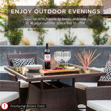 Best Choice Products 5-Piece Indoor Outdoor Wicker Dining Set Furniture for Patio, Backyard w/Square Glass Tabletop, Umbrella Cutout, 4 Chairs - Gray Best Choice Products