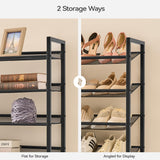 Nunsino Shoe Rack, Long Shoe Organizer,Max Holds 50 Pairs,8 Tier Metal Shoe Storage Shelf,4-Tier Stackable Shoes Organizer for Garage, Entryway, Black Nunsino