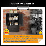 INTERGREAT Metal Storage Cabinet,Metal File Cabinet with Lockable Doors and Adjustable Shelves，Pantry Storage Cabinets for Garage,Home Office,Kitchen(Black) INTERGREAT