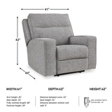 Signature Design by Ashley Biscoe Contemporary UV Resistant Durable Power Recliner with USB Port, Adjustable Headrest and Track Arms, Gray Signature Design by Ashley