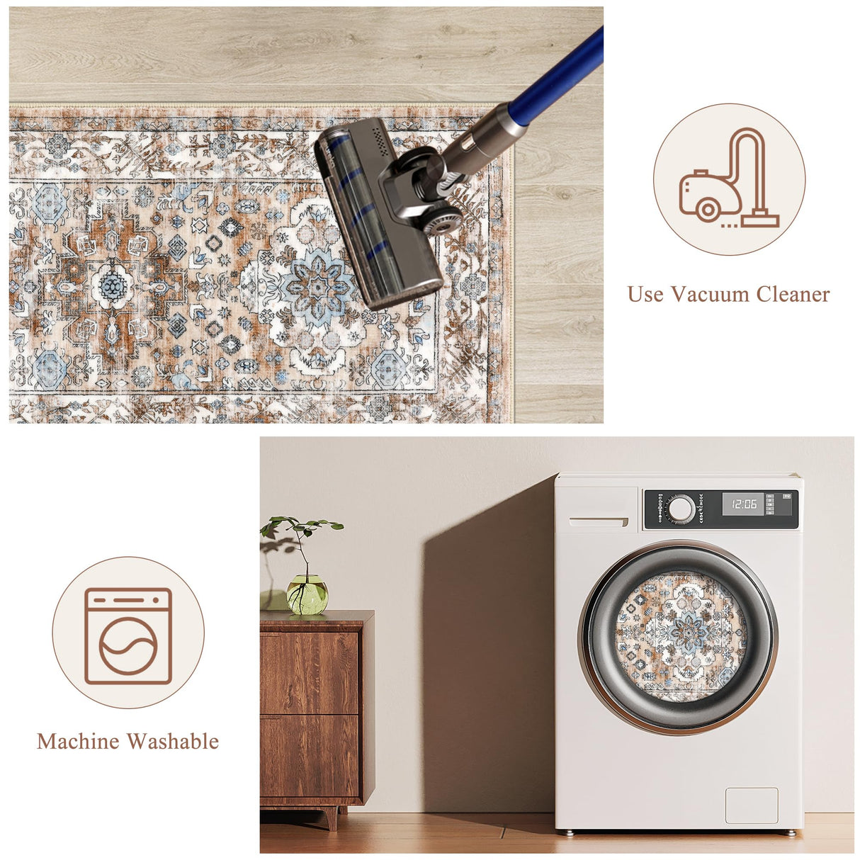 Pauwer Kitchen Mats for Floor 3 Piece Set Boho Non Slip Kitchen Rugs Washable Farmhouse Kitchen Floor Mats Thick Long Kitchen Throw Area Rug Carpet Runner for Hallway Entryway Laundry Bathroom Pauwer