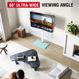 AOKCOS Swivel TV Floor Stand for 32-65 Inches TVs, 8 Level Height Adjustable Corner Small TV Stand Mount for Living Room/Bedroom, Holds up to 88 lbs,MAX VESA 400x400mm,White AOKCOS