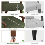 Yaheetech Corduroy Accent Chair, Mid-Century Modern Armchair with Solid Wood Legs, Reading Leisure Chair with High Back for Living Room Bedroom Waiting Room Dark Green Yaheetech