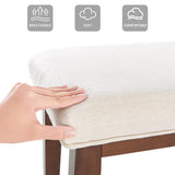 kinmars Upholstered Bench for Bedroom End of Bed,42.5-inch Entryway Bench for Living Room,Dining Bench with Padded Seat and Solid Wood Leg for Kitchen Bedroom,Indoor and Hallway (Bench, Beige) kinmars