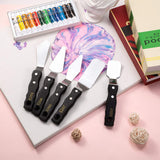 5 Pieces Large Painting Knife Set Pallet Knife Set Scraper Stainless Steel Spatula Palette Oil Painting Accessories Tools for Color Mixing Acrylic Mixing Supplies Honoson