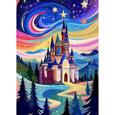HEIBAGO Diamond Painting Kits for Adults, Rainbow Castle Diamond Art Kits for Beginners, DIY Full Drill Paint with Diamond, 5D Diamond Painting Dots Art Kits for Gift Home Wall Decor 12x16 Inch