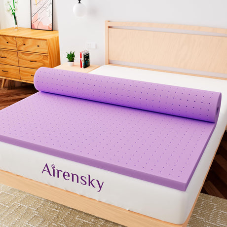 Airensky 2 Inch Cooling Gel Memory Foam Mattress Topper Twin Size - CertiPUR-US Certified Bed Topper, Pressure Relief for Back Pain, Breathable Design, Odor-Free (39"x75") Airensky